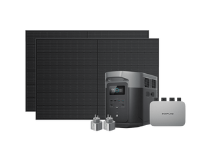 Комплект EcoFlow PowerStream - мікроінвертор 600W + зарядна станція Delta Max 2000 та сонячні панелі 2х400 DELTA2000-EU/EFPowerStreamMI-EU-600W/ZPTSP300-2-AKIT-4/EFL-BKWDELTAEBCable-0.4m/EFL-SuperFlatMC4Cable/EFA-SmartPlug-EU/EFMC4-3m фото