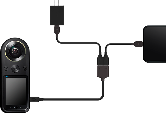 Адаптер KanDao QooCam 8K 2 in 1 USB cable with dual type C ports (for live streaming via Android cellphone, release in April 15th) 2726 фото