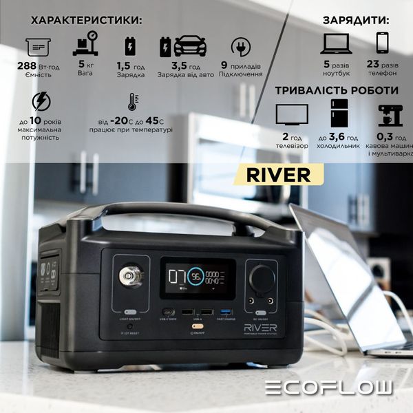 Зарядная станция EcoFlow RIVER (288 Вт·ч) EFRIVER600-EU фото