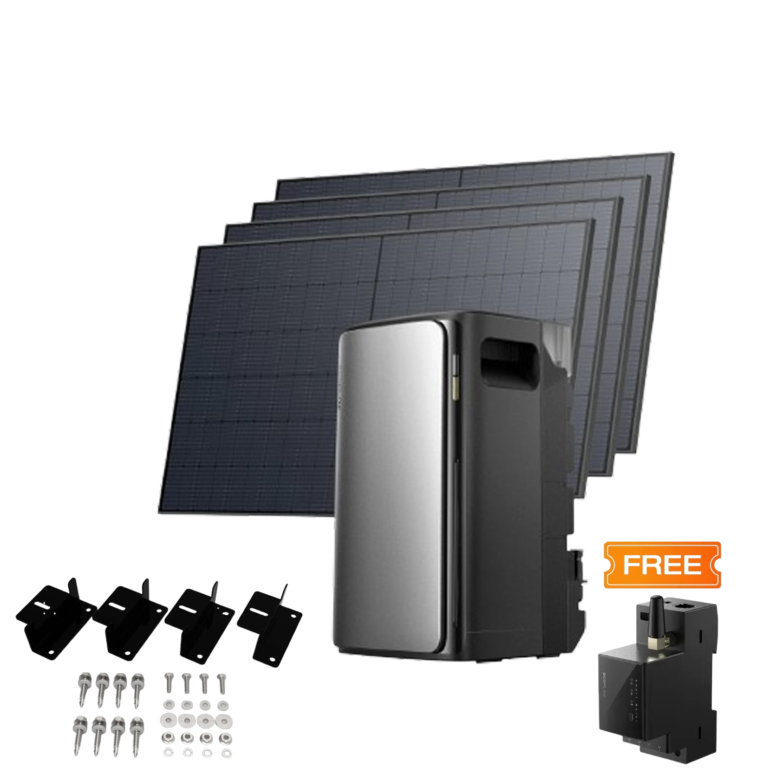 Комплект EcoFlow STREAM ULTRA/Solar Panel 4*400/Cистема кріплень EcoFlow Rigid Solar Panel Mounting Feet/Розумний лічильник Smart Meter