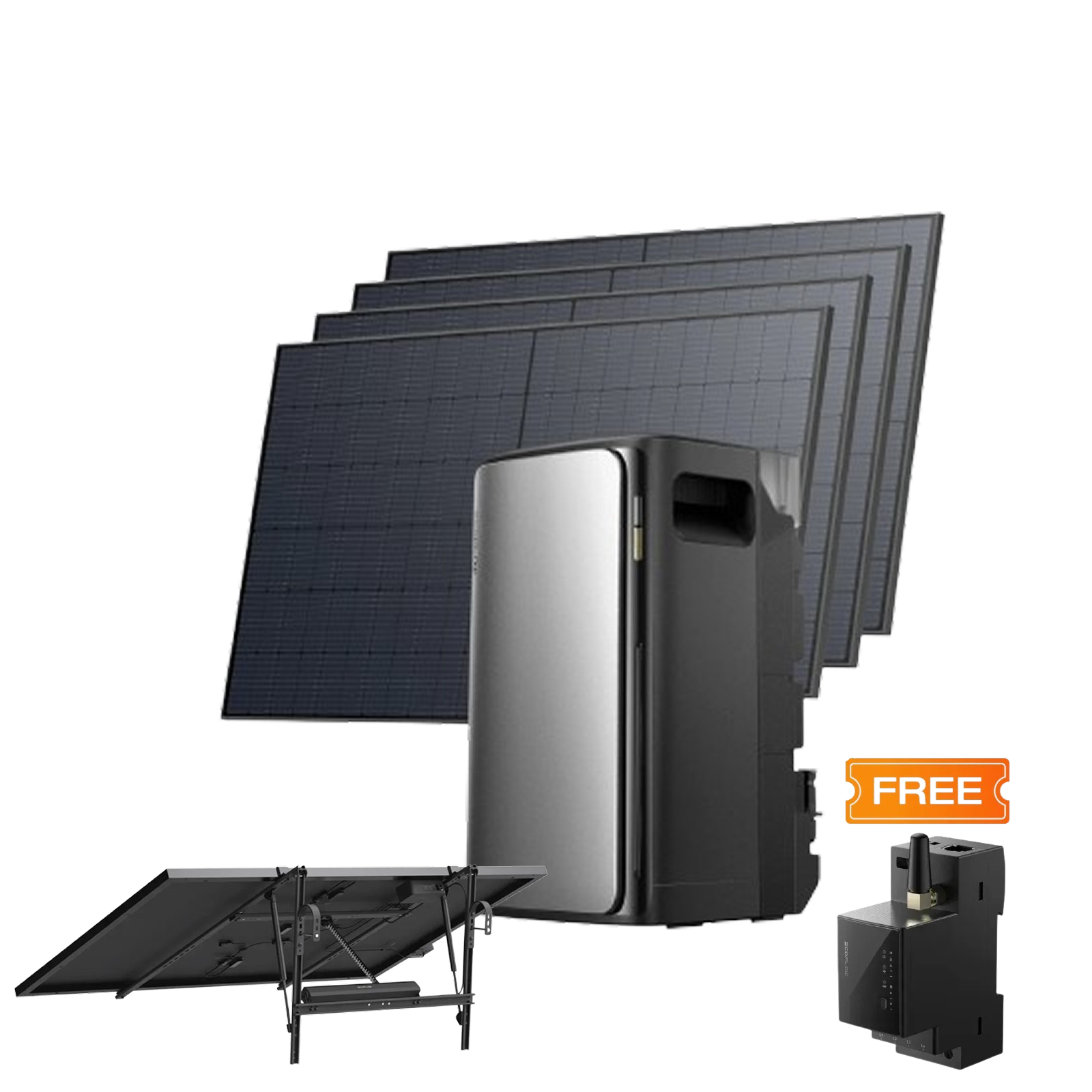 Комплект EcoFlow STREAM ULTRA/Solar Panel 4*400/Сонячний трекер EcoFlow Single Axis Solar Tracker/Розумний лічильник Smart Meter