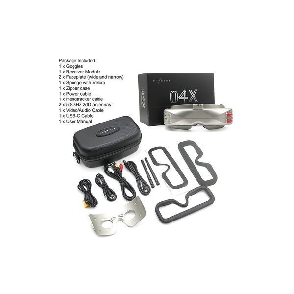 ОЧКИ FPV SKYZONE SKY04X V2 OLED 5.8GHZ 56CH L,X BAND BLACK (SKY04X5GBLK) 5300001113 фото